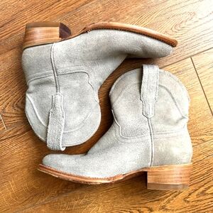 Tecovas Gray Suede Ankle Boots